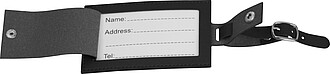Faux leather luggage tag, black