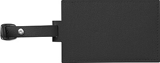 Faux leather luggage tag, black