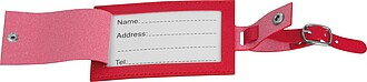 Faux leather luggage tag, red