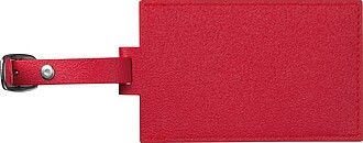 Faux leather luggage tag, red