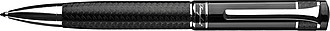 Ferraghini ballpen with twist mechanism with cloth cover in artificial leather case, black