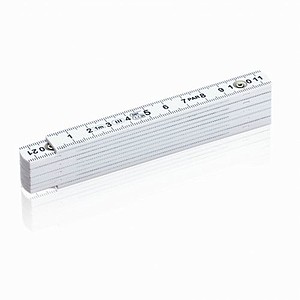 Fibreglass folding rule, white