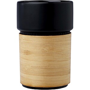 Fika 340 ml tumbler with bamboo sleeve, solid black