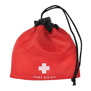First aid kit, 13 pieces, red