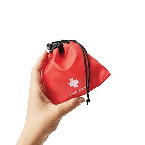 First aid kit, 13 pieces, red