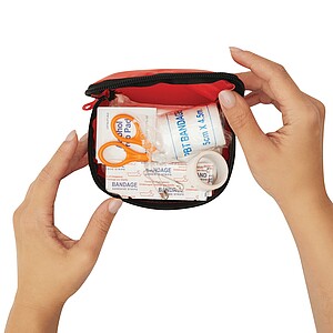 First aid kit, 20 pieces, red