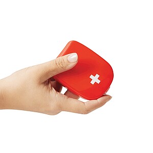 First aid kit, 6 pieces, red