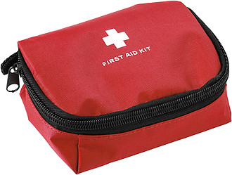 First aid kit in a nylon pouchRed