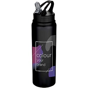 Fitz 800 ml RCS recycled single wall stainless steel water bottle, solid black