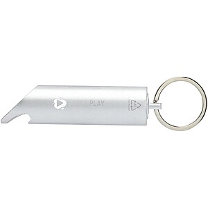 Flare RCS recycled aluminium IPX LED light and bottle opener with keychain