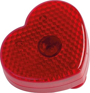 Flashlight clip in heart shape, red