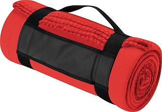 Fleece picnic and sofa blanket, red