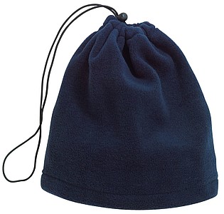 Fleece scarf-hat "Various",colour navy blue