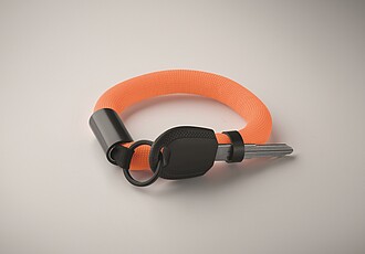 Floating wristband key ring, orange