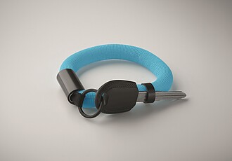 Floating wristband key ring, turquoise