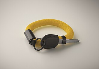 Floating wristband key ring, yellow