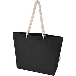 Florida 270 g/m2 GRS recycled beach tote bag 18L, solid black