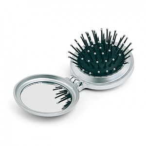 Foldable brush/mirror, silver