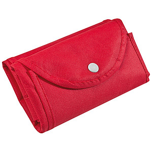 Foldable non-woven shopping bag, red