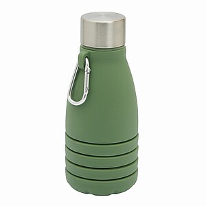 Foldable silicone bottle, military green