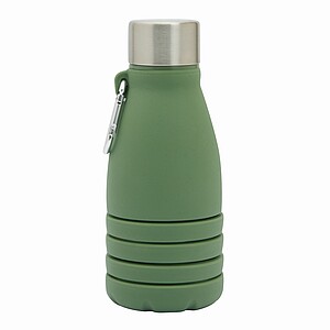 Foldable silicone bottle, military green