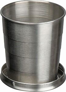 Foldable stainless steel drinking cup