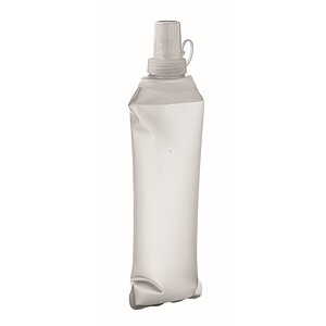 Foldable water bottle 500ml, transparent white