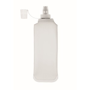 Foldable water bottle 500ml, transparent white