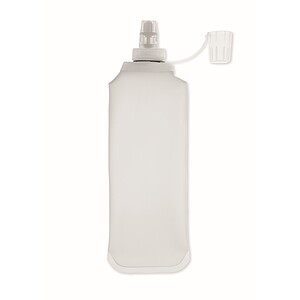 Foldable water bottle 500ml, transparent white