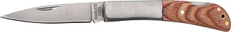 Folding knife with wooden handle