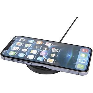 Freal 15W recycled plastic wireless charging pad, solid black