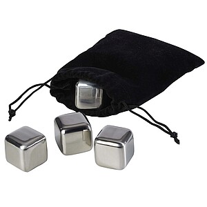 Froz stainless steel ice cubes set, solid black