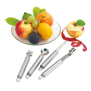 Fruit cutlery set "Fruit" consists of 4 pieces,colour silver