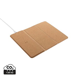 FSC® 10W wireless charging cork mousepad and stand
