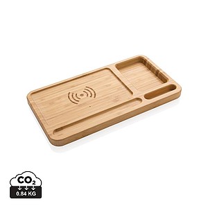 FSC® Bamboo desk organiser 10W wireless charger