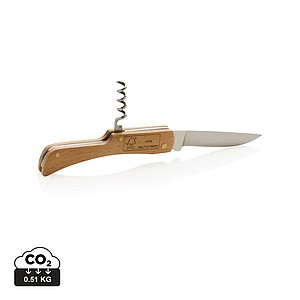 FSC® wooden knife with bottle opener