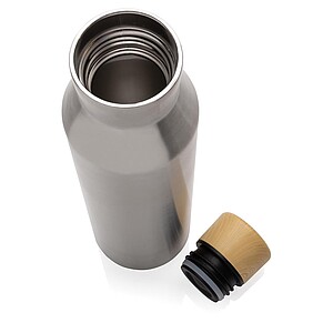 Gaia RCS certified recycled stainless steel vacuum bottle, silver
