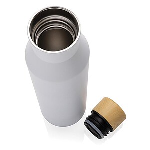 Gaia RCS certified recycled stainless steel vacuum bottle, white