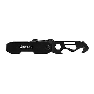 Gear X foldable EDC tool with carabiner and parcel cutter, black