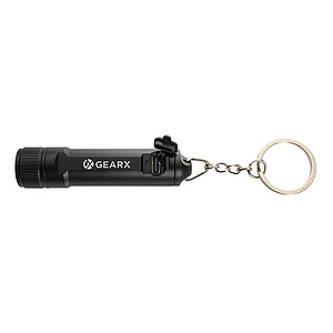 Gear X rechargeable ultra bright keychain torch, black