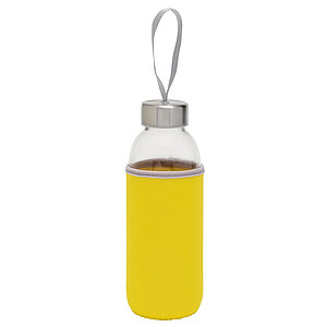 Glass bottle "take well" yellow