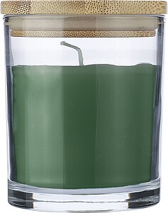 Glass candle, green