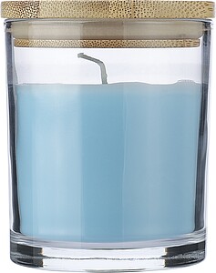 Glass candle, light blue
