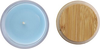 Glass candle, light blue