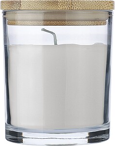 Glass candle, white