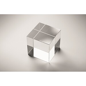Glass cube award, transparent