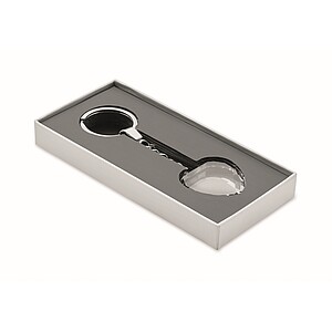 Glass heart award key ring, transparent