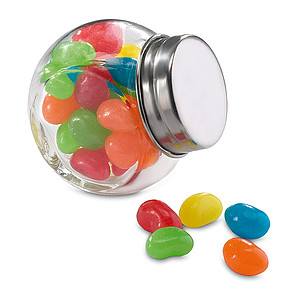 Glass jar with jelly beans