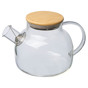 Glass jug with bamboo lid, 1000ml