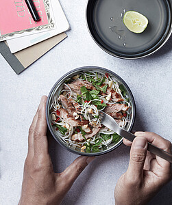 Glass Lunch Bowl 750ml, silver